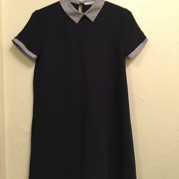 Zara Dresses & Skirts - Zara Trafaluc navy collared shirt dress